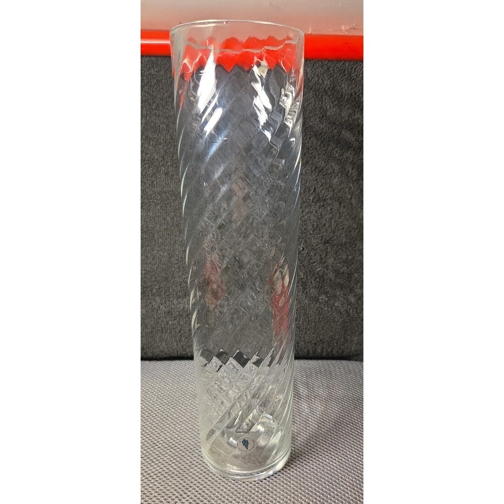 Partylite 12" Optic Colonnade Candle Holder P7115 NIB Hand Blown Clear Glass